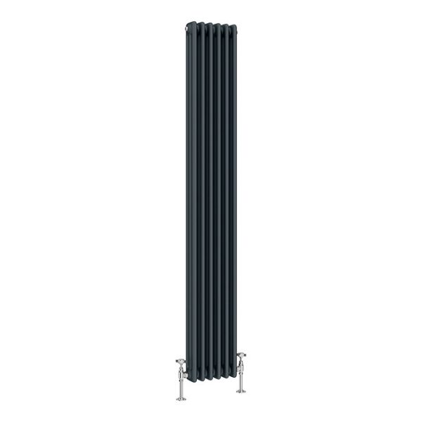 Keswick 1800 x 290mm Cast Iron Style Traditional 3 Column Anthracite Radiator - Image 5