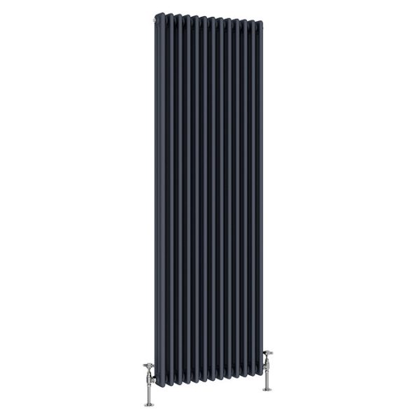 Keswick 1800 x 605mm Cast Iron Style Traditional 3 Column Anthracite Radiator - Image 5