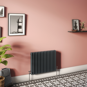 Keswick 600 x 785mm Cast Iron Style Traditional 3 Column Anthracite Radiator