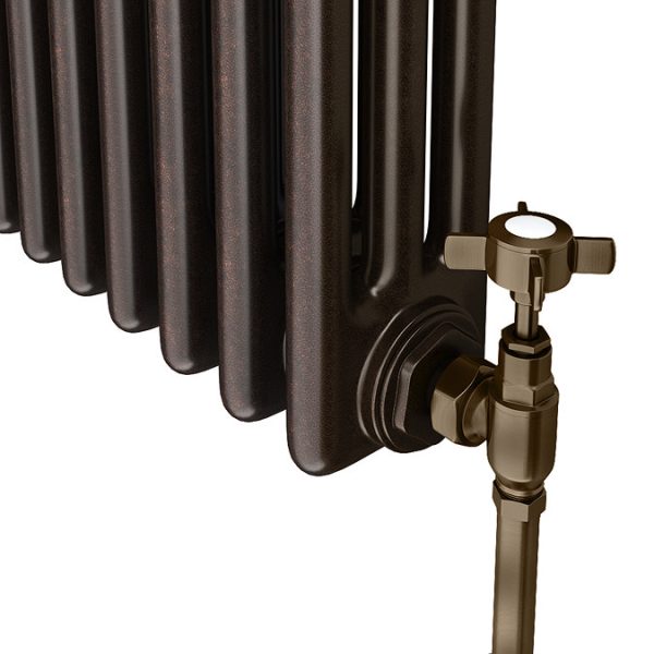 Keswick 600 x 1010mm Cast Iron Style Traditional 3 Column Antique Mottled Copper Radiator - Image 6