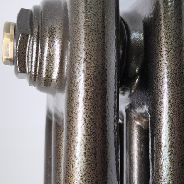 Keswick 600 x 1010mm Cast Iron Style Traditional 3 Column Antique Mottled Gold Radiator - Image 5