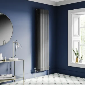 Keswick 1800 x 470mm Cast Iron Style Traditional 3 Column Matt Black Radiator