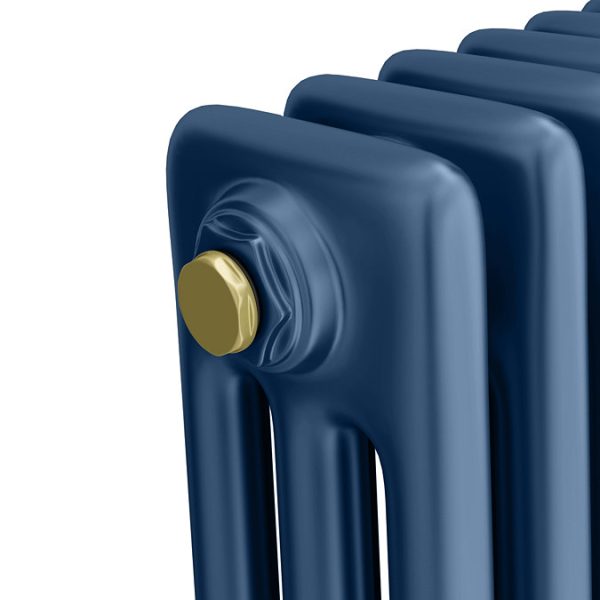 Keswick 450 x 1010mm Cast Iron Style Traditional 3 Column Regal Blue Radiator - Image 3