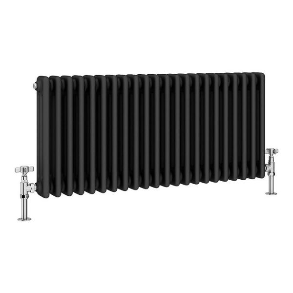 Keswick 450 x 1010mm Cast Iron Style Traditional 3 Column Matt Black Radiator - Image 4
