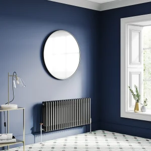 Keswick 450 x 1010mm Cast Iron Style Traditional 3 Column Matt Black Radiator