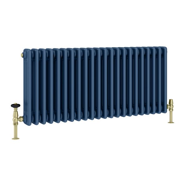 Keswick 450 x 1010mm Cast Iron Style Traditional 3 Column Regal Blue Radiator - Image 2