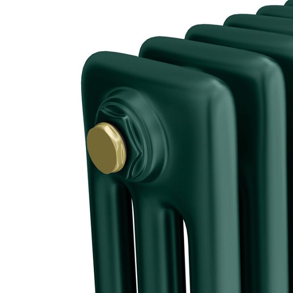 Keswick 450 x 1010mm Cast Iron Style Traditional 3 Column Regal Green Radiator - Image 3