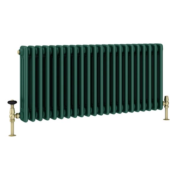 Keswick 450 x 1010mm Cast Iron Style Traditional 3 Column Regal Green Radiator - Image 2