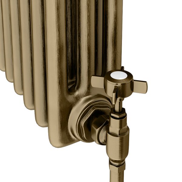 Keswick 450 x 1414mm Cast Iron Style Traditional 3 Column Antique Brass Radiator - Image 4