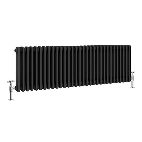 Keswick 450 x 1415mm Cast Iron Style Traditional 3 Column Matt Black Radiator - Image 4