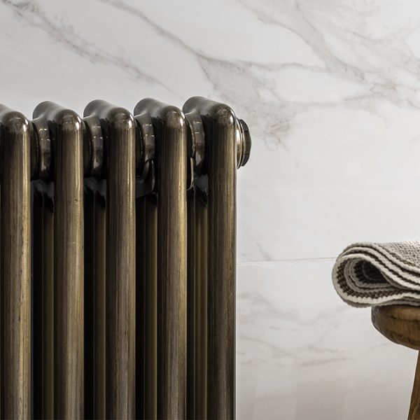 Keswick 450 x 1414mm Cast Iron Style Traditional 3 Column Antique Brass Radiator - Image 2