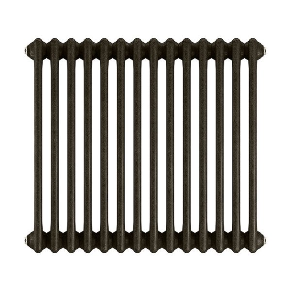 Keswick 600 x 650mm Cast Iron Style Traditional 3 Column Antique Mottled Gold Radiator - Image 3