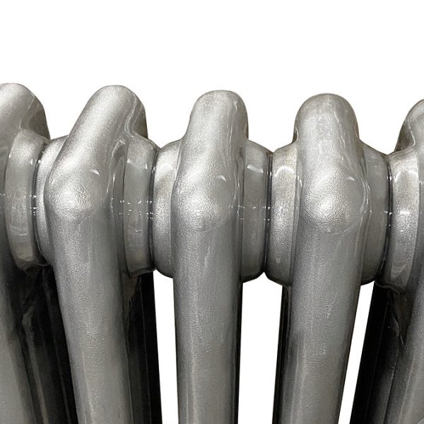 Keswick 600 x 1010mm Cast Iron Style Traditional 3 Column Industrial Silver Radiator - Image 3