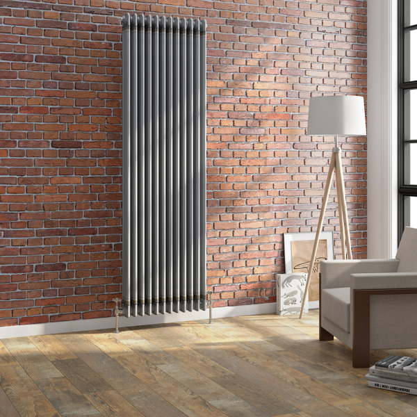 Keswick 1800 x 560mm Raw Metal (Lacquered) 3 Column Radiator