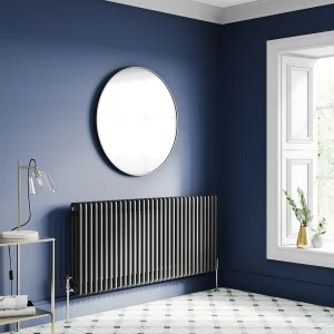 Keswick 600 x 1370mm Cast Iron Style Traditional 3 Column Matt Black Radiator