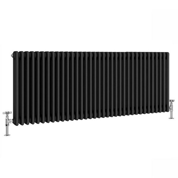 Keswick 600 x 1550mm Cast Iron Style Traditional 3 Column Matt Black Radiator - Image 4