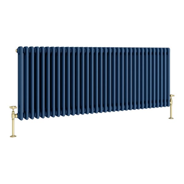 Keswick 600 x 1550mm Cast Iron Style Traditional 3 Column Regal Blue Radiator - Image 2
