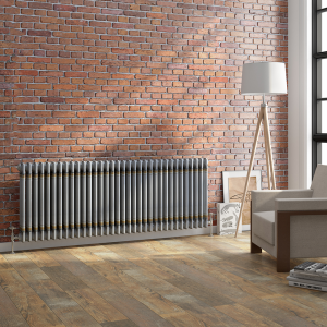 Keswick 3 Column 600 x 1550mm Horizontal Radiator   Raw Metal
