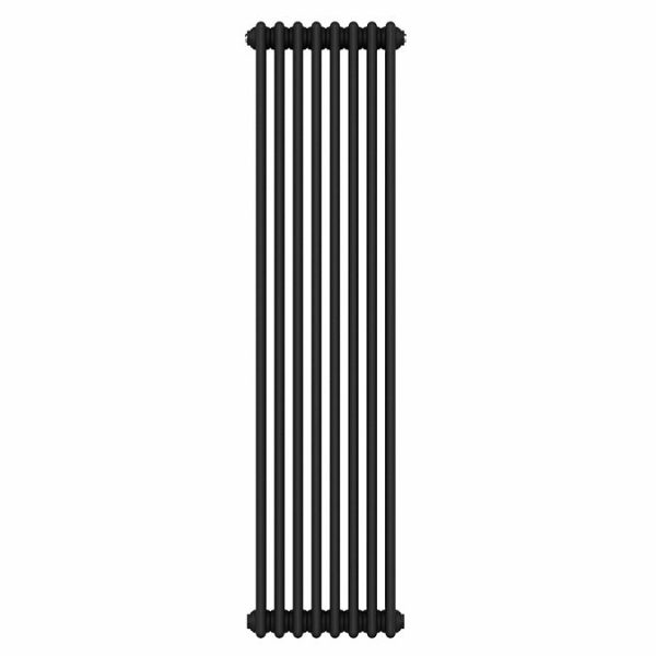 Keswick 1500 x 380mm Cast Iron Style Traditional 3 Column Matt Black Radiator - Image 3