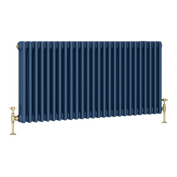 Keswick 600 x 1190mm Cast Iron Style Traditional 3 Column Regal Blue Radiator - Image 2