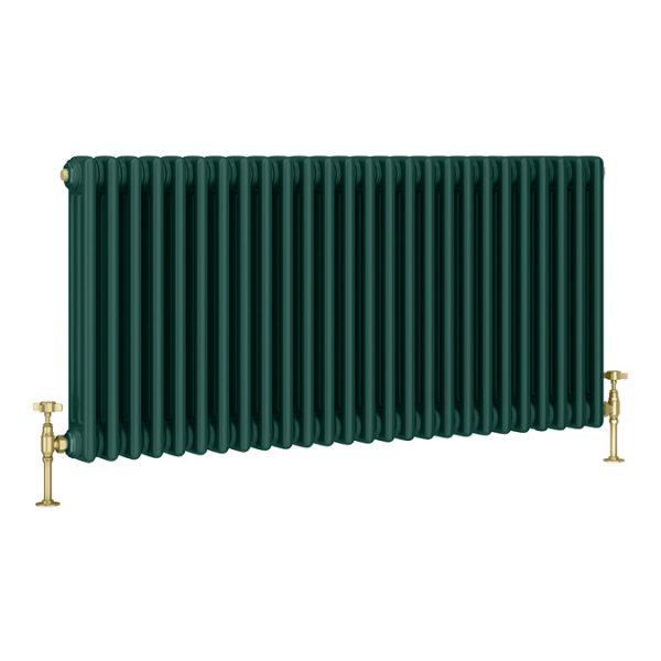 Keswick 600 x 1190mm Cast Iron Style Traditional 3 Column Regal Green Radiator - Image 2