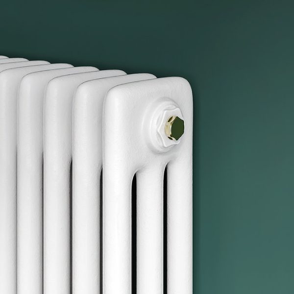 Keswick 300 x 1370mm Cast Iron Style Traditional 3 Column White Radiator - Image 4