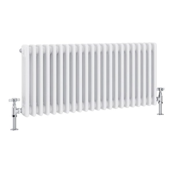 Keswick 450 x 1010mm Cast Iron Style Traditional 3 Column White Radiator - Image 2