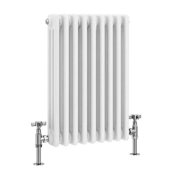 Keswick 600 x 425mm Cast Iron Style Traditional 3 Column White Radiator - Image 4