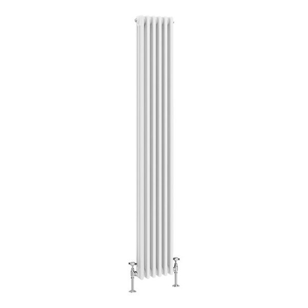 Keswick 1800 x 290mm Cast Iron Style Traditional 3 Column White Radiator - Image 2