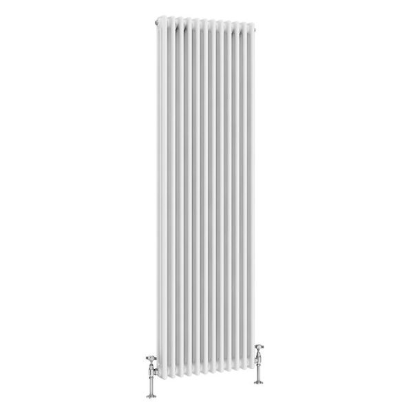Keswick 1800 x 560mm Cast Iron Style Traditional 3 Column White Radiator - Image 2