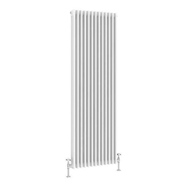 Keswick 1800 x 605mm Cast Iron Style Traditional 3 Column White Radiator - Image 2