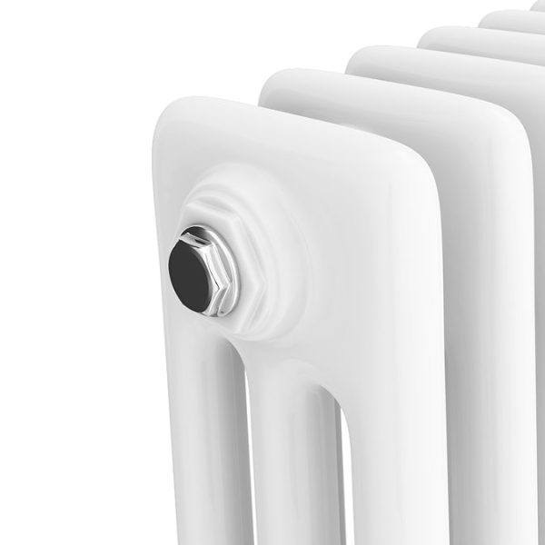Keswick 450 x 1010mm Cast Iron Style Traditional 3 Column White Radiator - Image 3