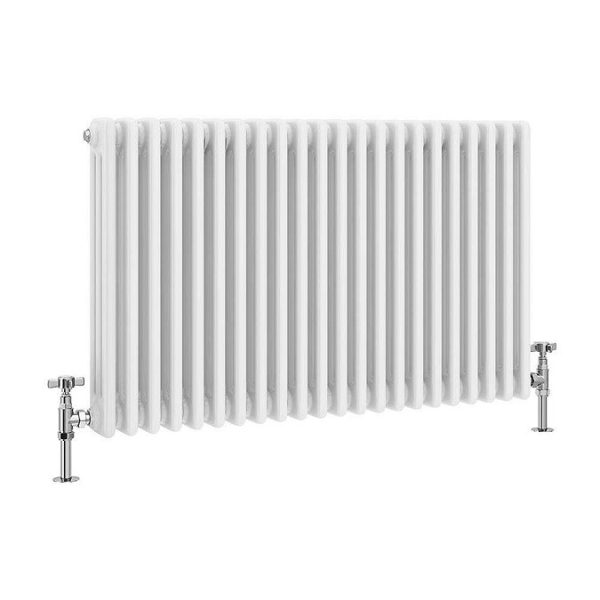 Keswick 600 x 1010mm Cast Iron Style Traditional 3 Column White Radiator - Image 2