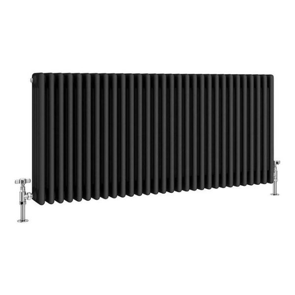 Keswick 600 x 1370mm Cast Iron Style Traditional 4 Column Matt Black Radiator - Image 4