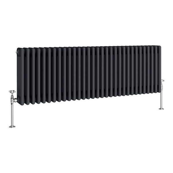 Keswick 450 x 1415mm Cast Iron Style Traditional 4 Column Anthracite Radiator - Image 2