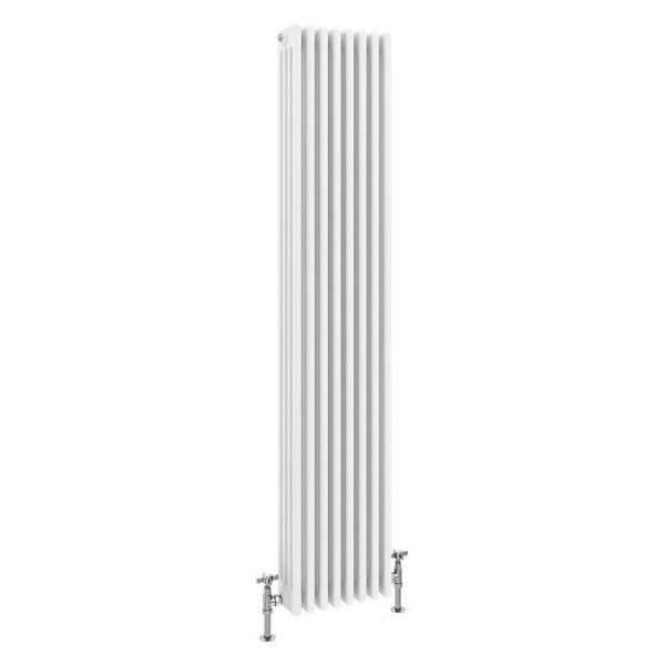 Keswick 1800 x 380mm Cast Iron Style Traditional 4 Column White Radiator - Image 2