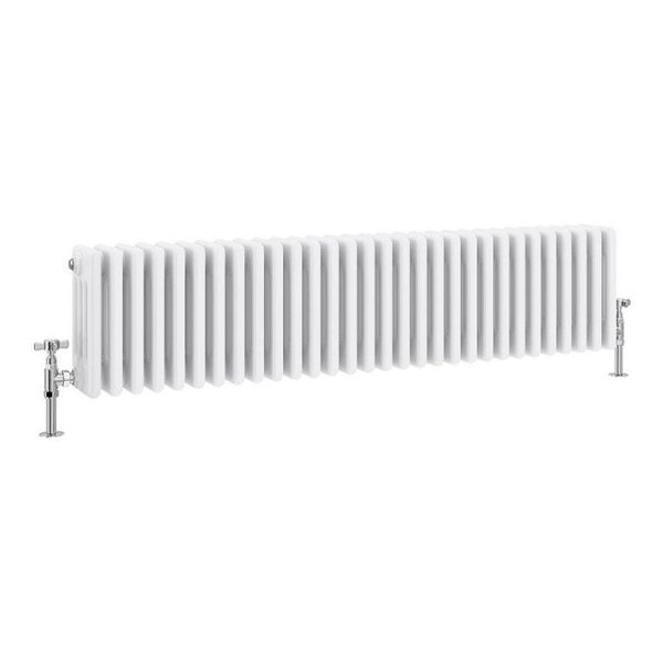 Keswick 300 x 1370mm Cast Iron Style Traditional 4 Column White Radiator - Image 2