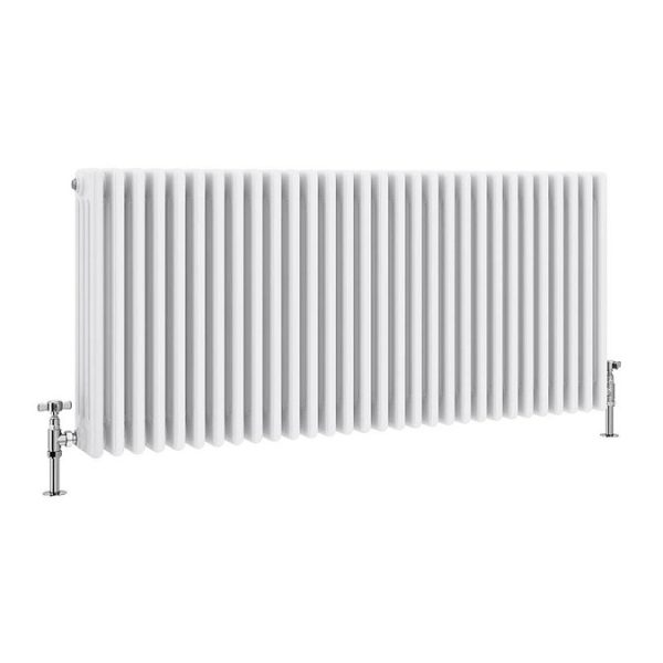 Keswick 600 x 1370mm Cast Iron Style Traditional 4 Column White Radiator - Image 2