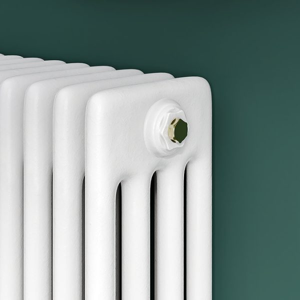 Keswick 300 x 1370mm Cast Iron Style Traditional 4 Column White Radiator - Image 4
