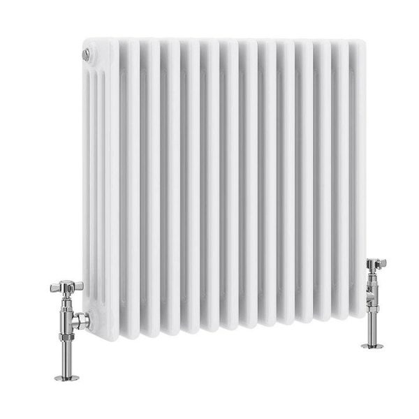 Keswick 600 x 605mm Cast Iron Style Traditional 4 Column White Radiator - Image 2