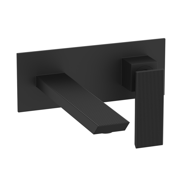Crosswater Limit 2 Hole Wall Mounted Basin Set   Matt Black