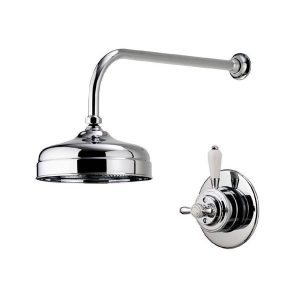 Aqualisa   Aquatique Thermo Concealed Thermostatic Valve with 8" Drencher Head & Arm   Chrome