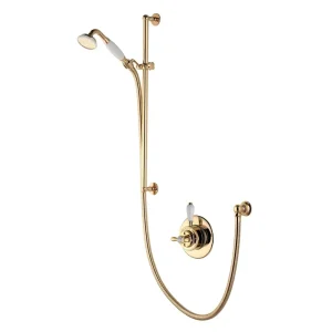 Aqualisa   Aquatique Thermo Concealed Thermostatic Valve with Slide Rail Kit   Gold