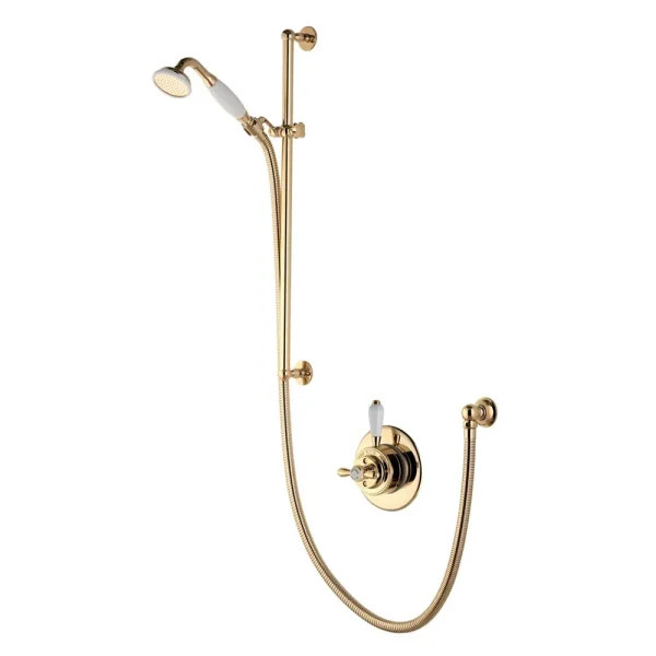Aqualisa   Aquatique Thermo Concealed Thermostatic Valve with Slide Rail Kit   Gold