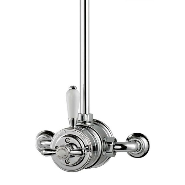 Aqualisa   Aquatique Thermo Exposed Thermostatic Valve with 8" Drencher Head & Riser Rail   Chrome - Image 3