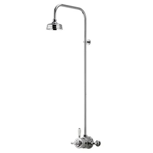 Aqualisa   Aquatique Thermo Exposed Thermostatic Valve with 5" Drencher Head & Riser Rail   Chrome