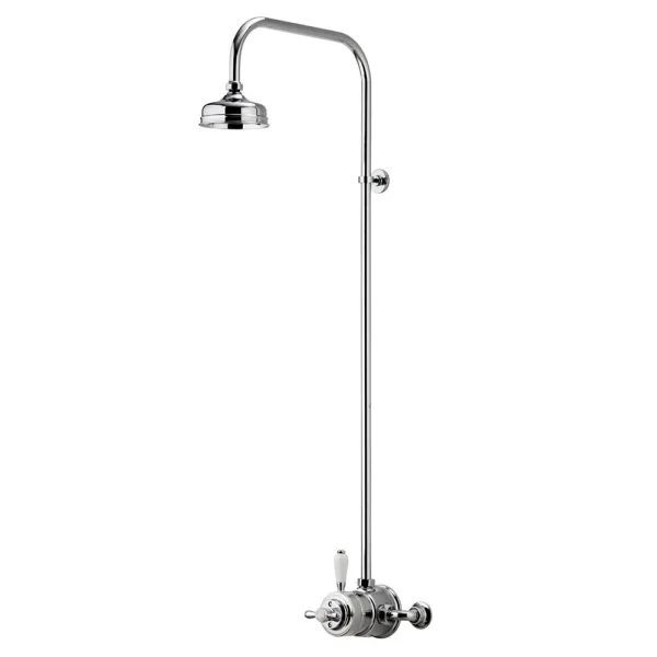 Aqualisa   Aquatique Thermo Exposed Thermostatic Valve with 5" Drencher Head & Riser Rail   Chrome
