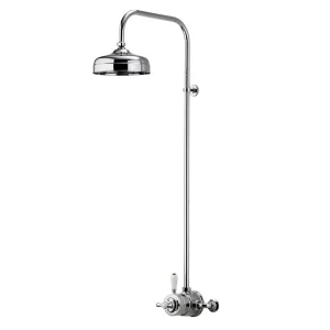 Aqualisa   Aquatique Thermo Exposed Thermostatic Valve with 8" Drencher Head & Riser Rail   Chrome