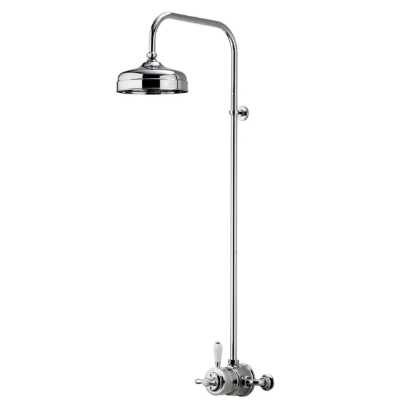 Aqualisa   Aquatique Thermo Exposed Thermostatic Valve with 8" Drencher Head & Riser Rail   Chrome
