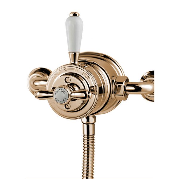 Aqualisa   Aquatique Thermo Exposed Thermostatic Valve with Slide Rail Kit   Gold - Image 3